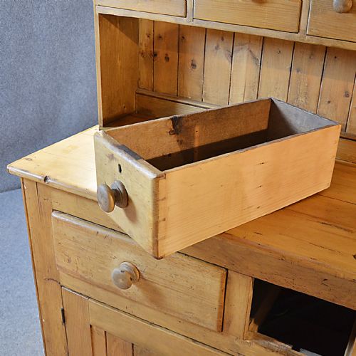 fig 4. Antique Victorian Pine Dresser Welsh Country Kitchen Display Cabinet c1900