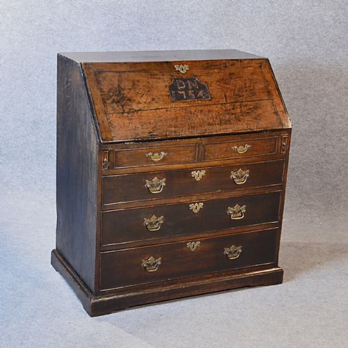 fig 2. Antique Bureau Georgian Writing Desk on Chest Quality English Oak c1754