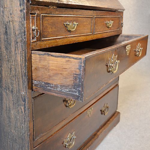 fig 3. Antique Bureau Georgian Writing Desk on Chest Quality English Oak c1754