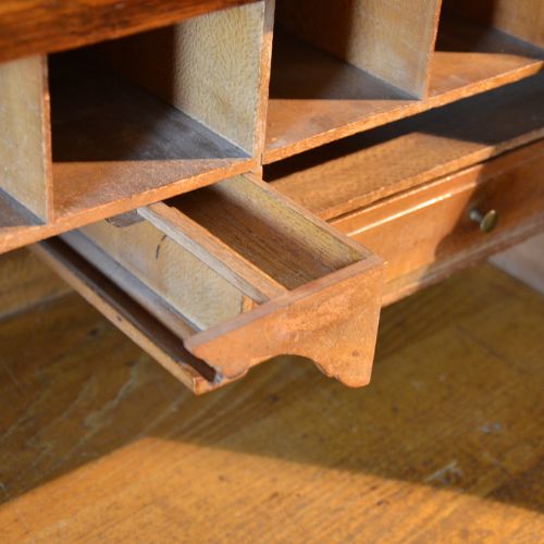 fig 4. Antique Roll Top Writing Bureau Desk English Oak Edwardian Tambour Roll Top c1910