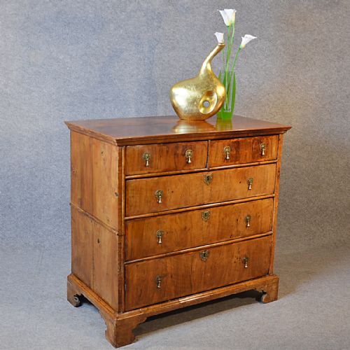 Antique Chest Drawers Split 2 Piece Campaign Fine English Georgian Walnut C1740