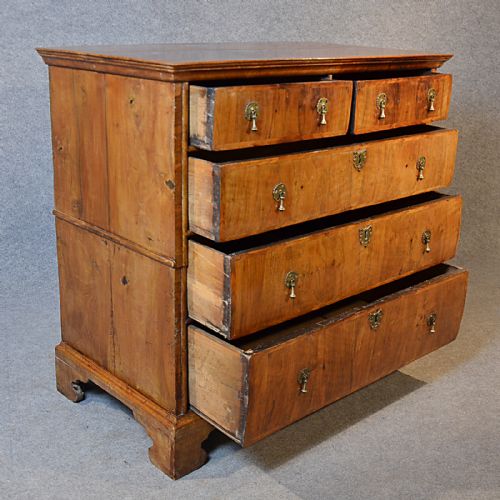 fig 2. Antique Chest Drawers Split 2 Piece Campaign Fine English Georgian Walnut c1740