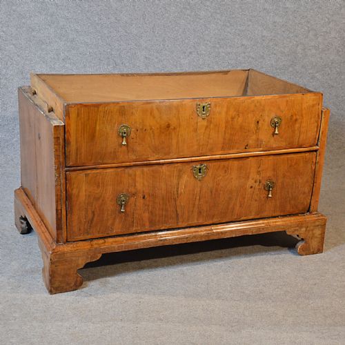 fig 3. Antique Chest Drawers Split 2 Piece Campaign Fine English Georgian Walnut c1740
