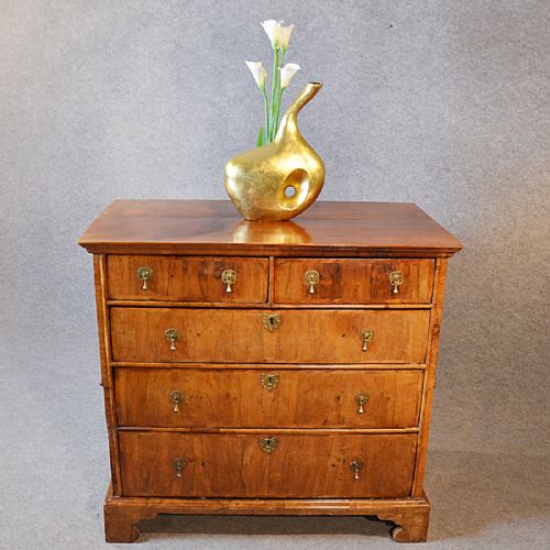 fig 4. Antique Chest Drawers Split 2 Piece Campaign Fine English Georgian Walnut c1740