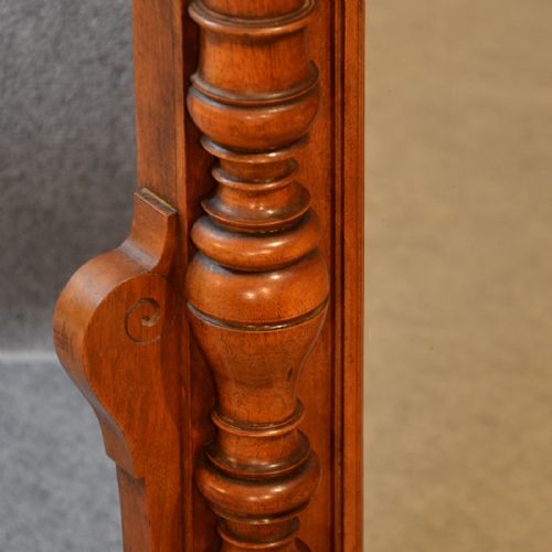 fig 2. Antique Large Wall Mirror Over Mantle English Walnut Looking Glass c1880