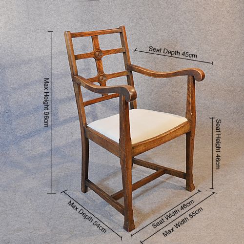 fig 1. Antique Armchair Elbow Chair Carver English Oak Arts & Crafts c1900