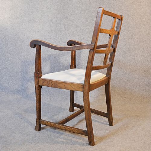 fig 3. Antique Armchair Elbow Chair Carver English Oak Arts & Crafts c1900
