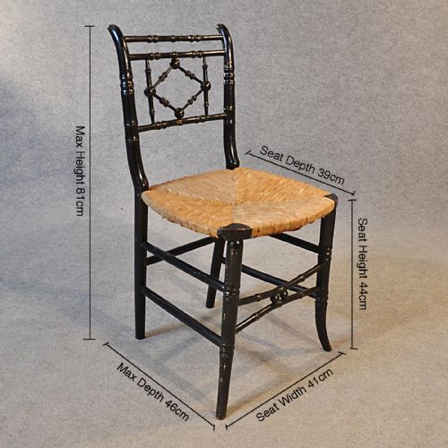fig 1. Antique Pair Chairs Aesthetic Movement Period Ebonised Victorian English c1880