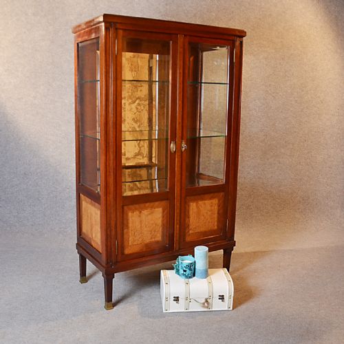 Antique Display Case China Cabinet Glazed Bookcase Fine Quality Edwardian C1910