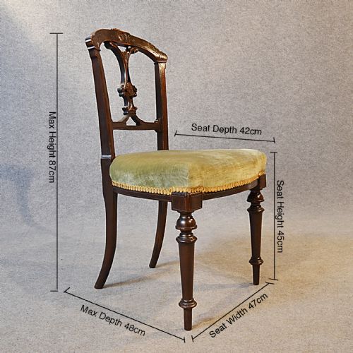 fig 1. Antique Dining Side Office Desk Study Chair English Victorian Walnut c1890