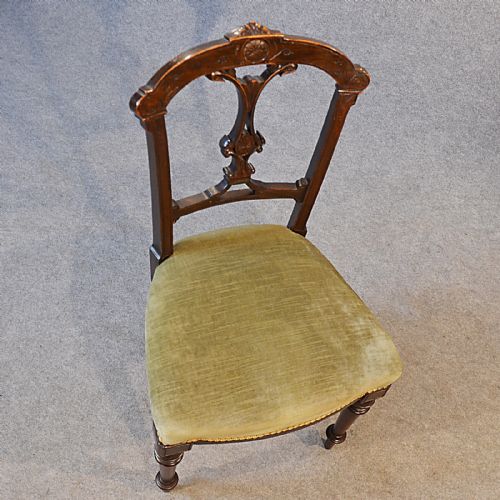 fig 2. Antique Dining Side Office Desk Study Chair English Victorian Walnut c1890