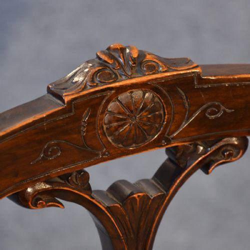 fig 3. Antique Dining Side Office Desk Study Chair English Victorian Walnut c1890