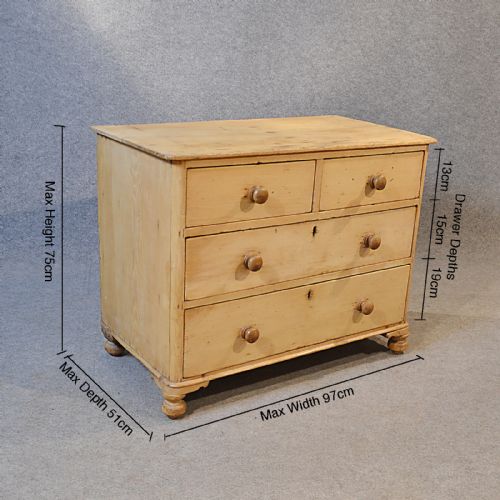 fig 1. Antique Chest Drawers Original English Victorian Pine c1900