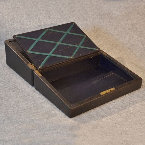 fig 2. Antique Writing Slope Quality Leather Bound Stationery Box London England c1880