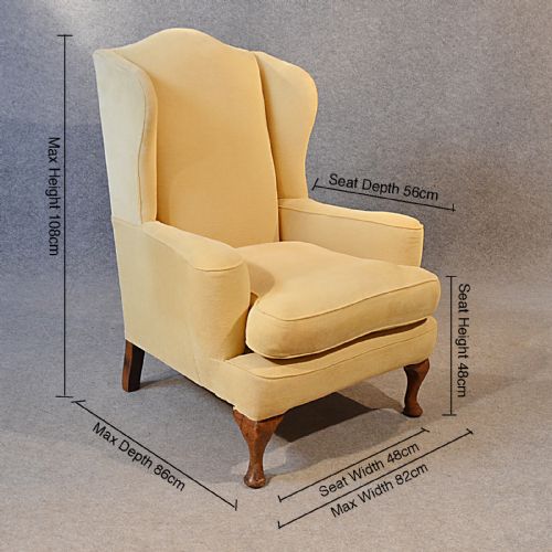fig 1. Antique Armchair Wingback Wing Arm Chair Victorian English c1900