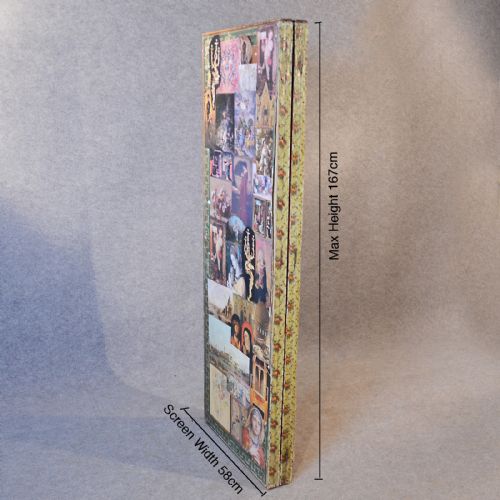 fig 1. Antique Folding Scrap Screen Room Divider Partition English Edwardian c1910