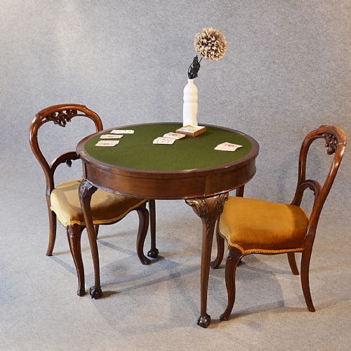 Antique Quality Demi Lune Folding Tea Games Sofa Card Table Mahogany C1900