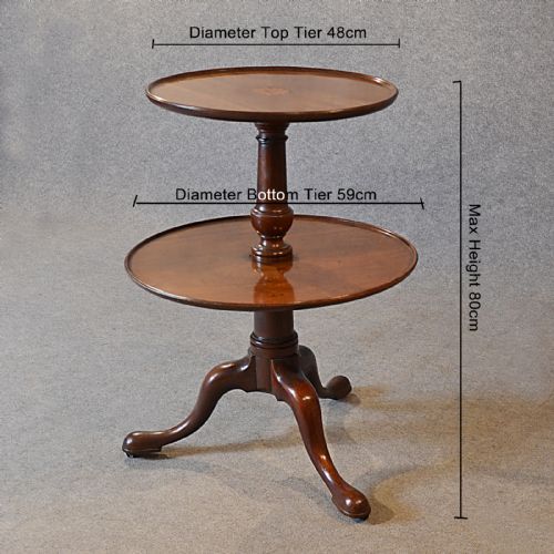fig 1. Antique Dumb Waiter Lamp Tea Table Server Display Buffet English Georgian c1780