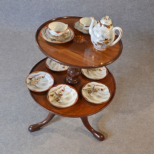fig 2. Antique Dumb Waiter Lamp Tea Table Server Display Buffet English Georgian c1780