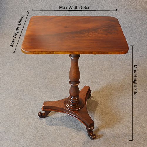 fig 1. Antique Table English William IV Mahogany Side Lamp Tripod Wine Table c1835