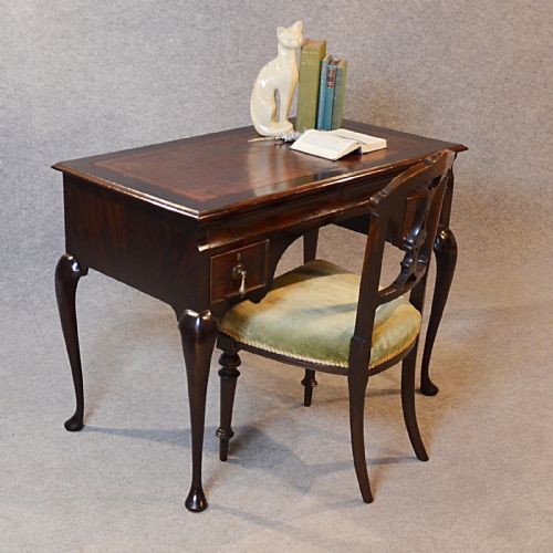 Antique Desk Victorian Leather Top English Writing Table Lowboy by Goodall C1880