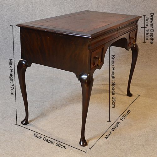 fig 1. Antique Desk Victorian Leather Top English Writing Table Lowboy By Goodall c1880