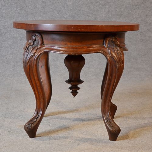 fig 2. Antique Side Lamp Table Small Circular English Victorian Mahogany & Oak c1870