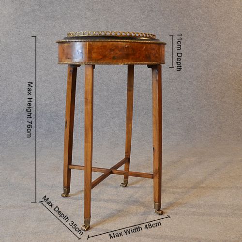 fig 1. Antique French Plant Stand Pot Jardiniere Oval Gilt Metal Marquetry Inlay c1870