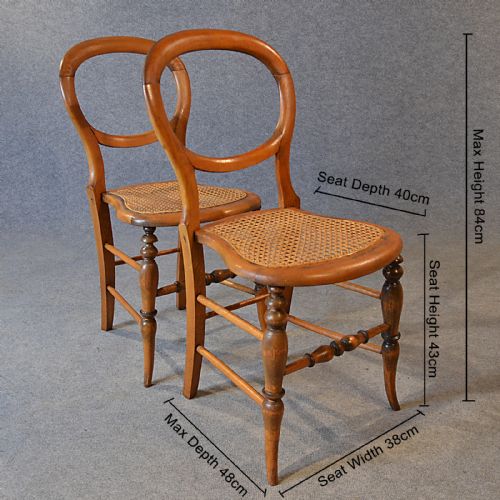 fig 1. Antique Pair Chairs Victorian English Bergere Balloon Back Dining Side c1880