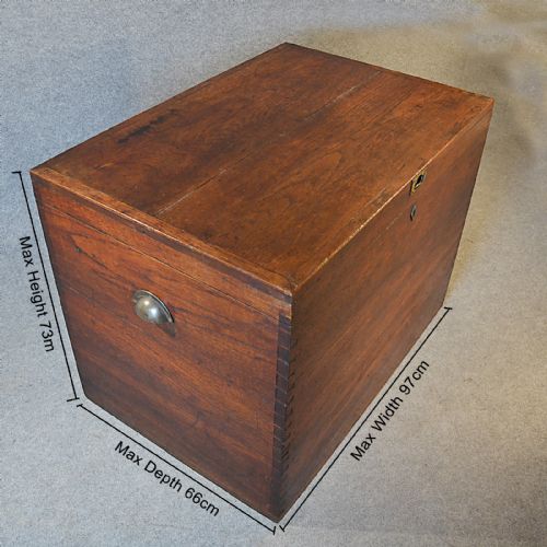 fig 1. Antique Oak Blanket Chest Trunk Edwardian Vintage Large Strong Box c1910