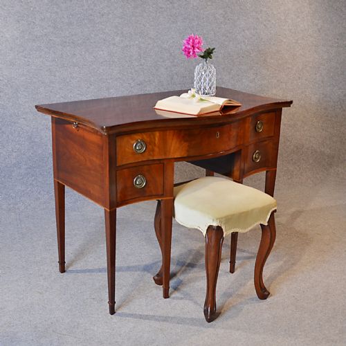 Antique Desk Victorian Mahogany English Writing Table Lowboy with Slides C1870
