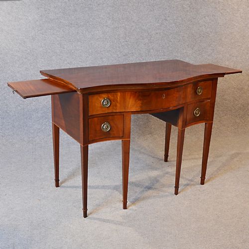 fig 2. Antique Desk Victorian Mahogany English Writing Table Lowboy With Slides c1870