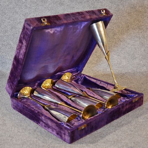 Art Deco Champagne Flutes Set Vintage Wine Glasses C1930