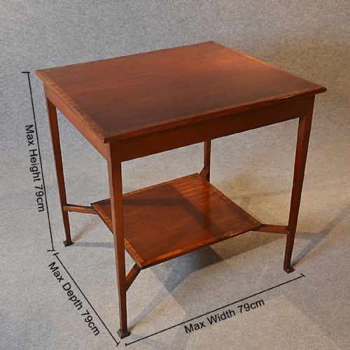 fig 1. Antique Table Two Tier English Edwardian Mahogany Occasional Side Lamp c1910