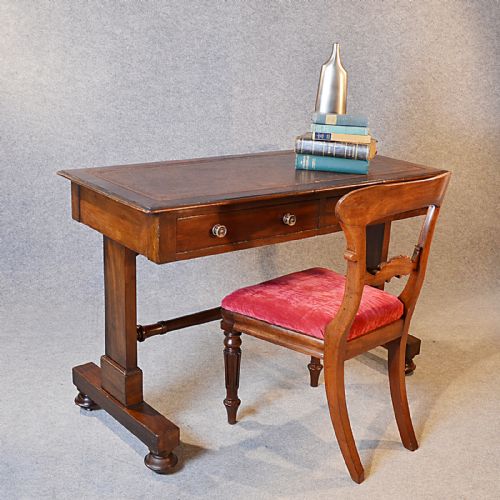 Antique Desk Victorian Leather Top English Writing Library Table C1890