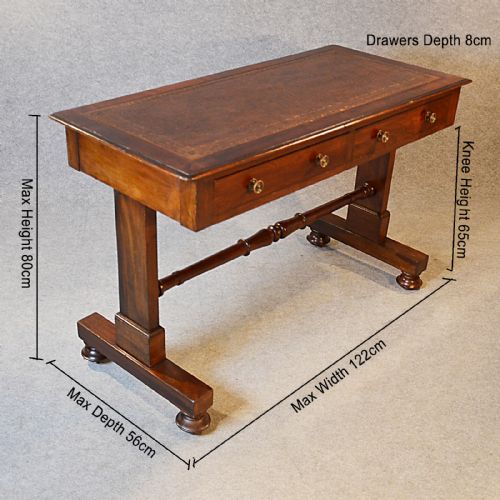 fig 1. Antique Desk Victorian Leather Top English Writing Library Table c1890