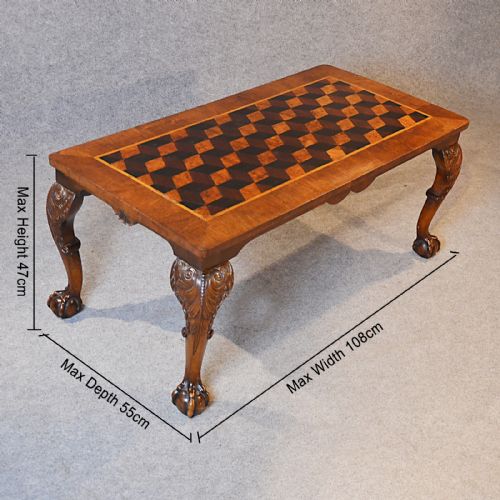 fig 1. Antique Coffee Table Low Sofa Magazine Occasional Edwardian English Inlaid c1910