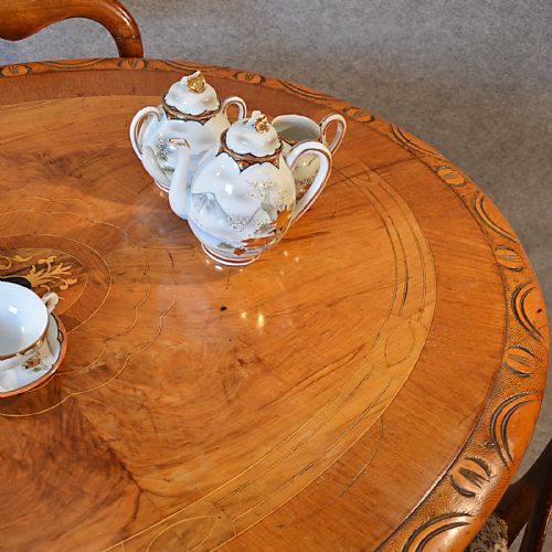 fig 2. Antique Table Victorian Breakfast Loo Centre Oval Dining Walnut Marquetry c1880