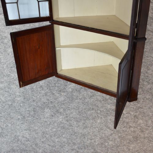 fig 2. Antique 8' Tall Corner Display Cabinet Astragal Glazed Georgian English c1800