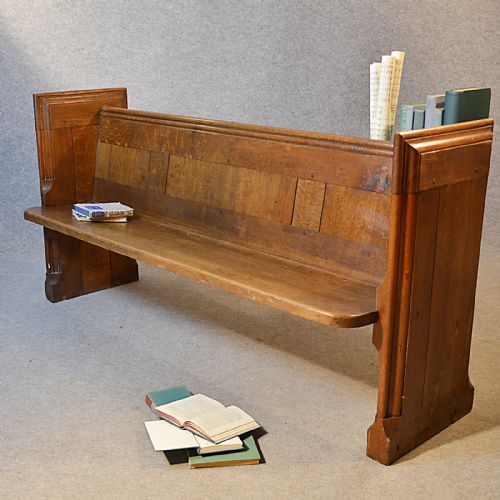 Antique Pew English Oak Church Settle Victorian Bench Seat C1850