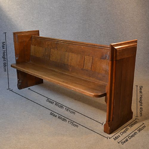 fig 1. Antique Pew English Oak Church Settle Victorian Bench Seat c1850
