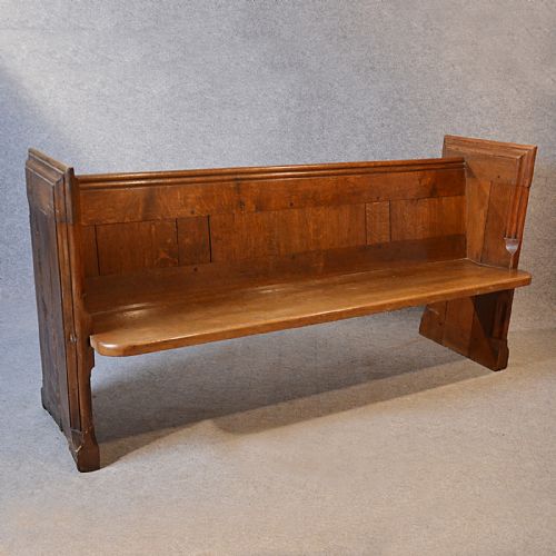 fig 2. Antique Pew English Oak Church Settle Victorian Bench Seat c1850