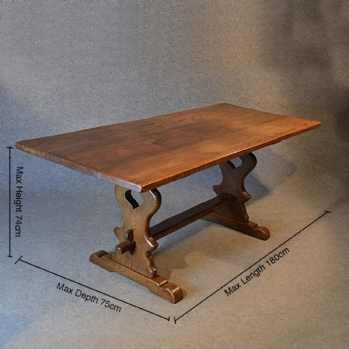 fig 1. Antique Oak Kitchen Dining Table Country English Refectory 6' Long Quality c1890