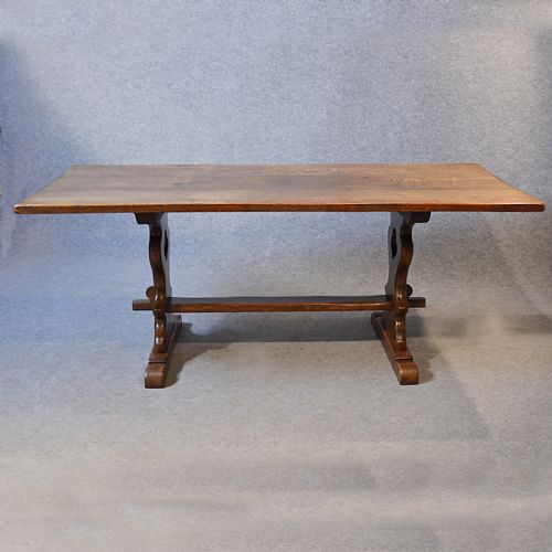 fig 4. Antique Oak Kitchen Dining Table Country English Refectory 6' Long Quality c1890