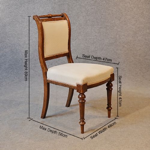 fig 1. Antique Set Six Victorian English Quality Oak Dining Chairs Sprung Seats c1890