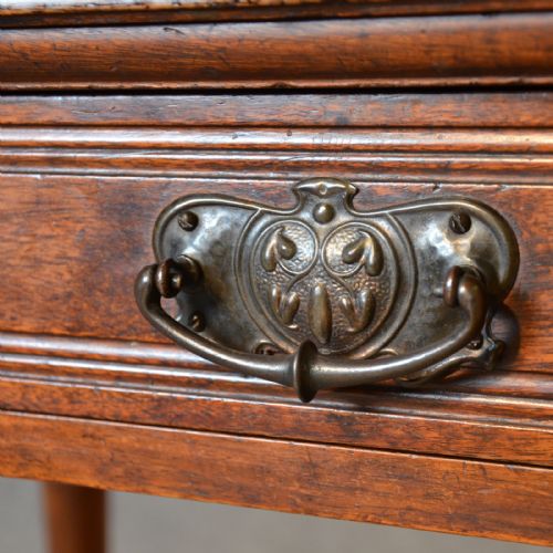 fig 3. Antique Desk Leather Top English Oak Writing Study Table Liberty Design c1910