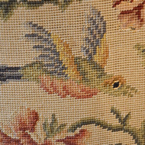 fig 3. Antique Armchair Walnut Needlepoint Tapestry Salon Reading Arm Chair c1880