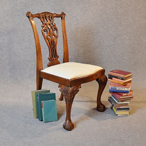 Antique Chair Victorian Chippendale Revival Dining Side English Mahogany C1890