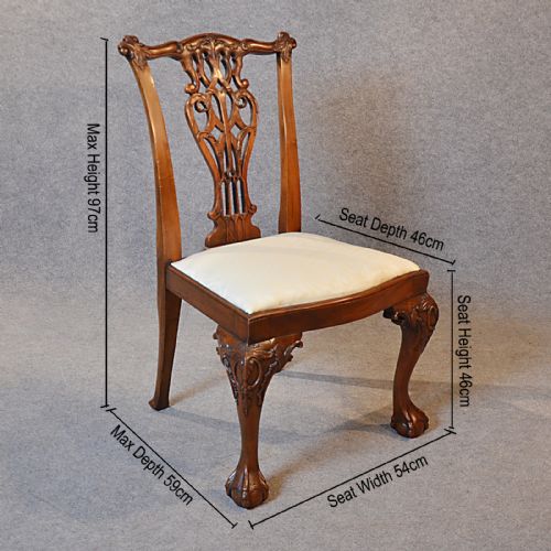 fig 1. Antique Chair Victorian Chippendale Revival Dining Side English Mahogany c1890