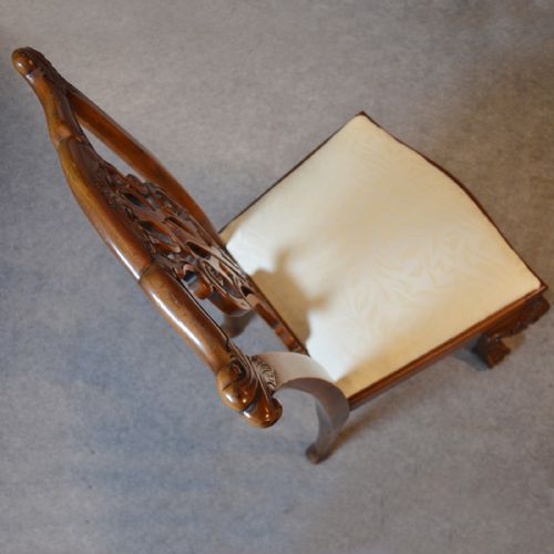 fig 2. Antique Chair Victorian Chippendale Revival Dining Side English Mahogany c1890